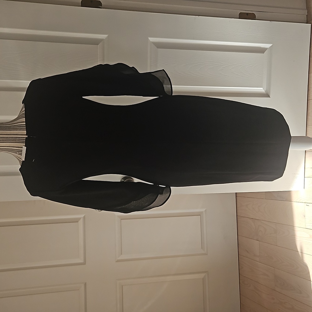 DKNY Women Chiffon Sheath Black Dress Size 2 - Picture 5 of 14